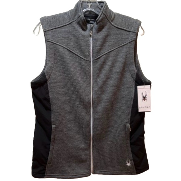 Spyder S17275 Ladies' Pursuit Vest black heather gray large NWT - Picture 2 of 15